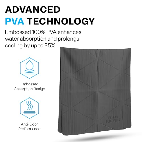 COLD FACTOR Instant PVA Cooling Towels, Cooling Neck Wraps, Gray, 1 Pack - color: Gray