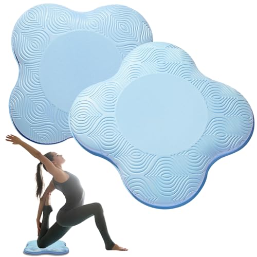 2 Pack Yoga Knee Pads Mat Set - Extra Thick Foam Kneeling Pad Cushion for Knees, Elbows, Wrists, Head - Yoga Essentials for Women Men, Non-Slip Pilates, Meditation, Floor Workouts - color: blue
