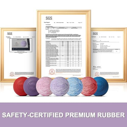 Massage Lacrosse Ball, 2.5 Inch Firm Solid Rubber Deep Tissue Ball for Myofascial Release, Plantar Fasciitis & Muscle Knot Relief, for Foot, Glutes, Shoulder Blades, Calves, 1 Count Purple-03 - color: Purple-03