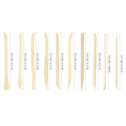 VILLCASE 30pcs Wooden Clay Sculpting Tools, 6.1'' Double Ended Clay Modeling Tools for Cutting Shaping Carving, Polymer Pottery Dough Ceramic Modeling Kit for Classrooms, Beginners, Group Activities
