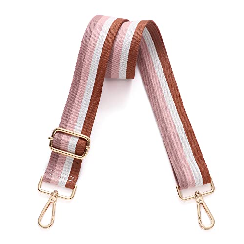 S-Jacorry Purse Strap Replacement Crossbody Wide Shoulder Strap Adjustable Canvas Straps Handbag Strap Replacement Belts - color: Gold Buckel-153