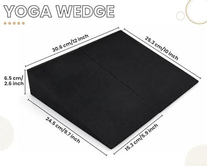 2Pcs Heel Elevated Squat Wedge 15° Incline Workout Wedge for Squats 9.7''x5.9''x2.6'' Foot Wedges for Exercise,Calf Stretching and Physical Therapy (Fit US 6–6.5 Women)