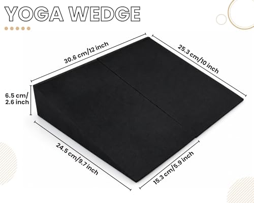 2Pcs Heel Elevated Squat Wedge 15° Incline Workout Wedge for Squats 9.7''x5.9''x2.6'' Foot Wedges for Exercise,Calf Stretching and Physical Therapy (Fit US 6–6.5 Women)