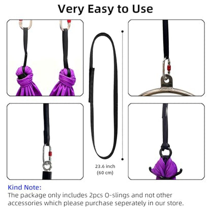 Aerial Yoga O Sling Straps, SGS Certified Trapeze Loop 2PCS - size: 60cm