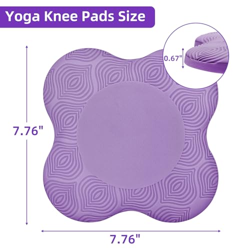 Yoga Knee Pads Set of 2 – Extra Soft Non-Slip Yoga Knee Pad Cushion for Knees Elbows Wrists – Pilates & Workout Knee Pads for Floor Exercises, Kneeling, Stretching, Fitness, Purple - color: Purple