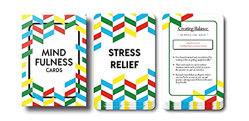 Allura & Arcia 52 Mindfulness Cards - Stress Less, Mindful Meditation, Gratitude, Kindness, Self Care & Relaxation (Pack of 2) - size: 4 x 5 x 0.75 inches (Pack of 2)