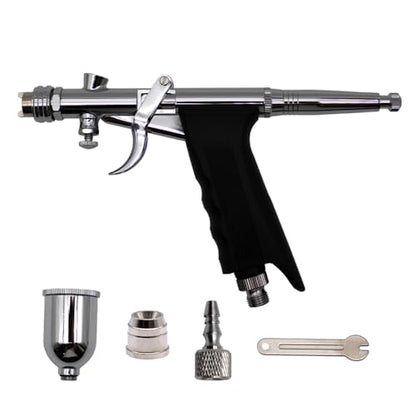 Uouteo Airbrush Kit, Airbrush Trigger Gun with 0.5mm Fan Spray Cap/Needles/Nozzles, 15 CC Cup for Painting Model Nails Cake Makeup - color: 217BA 0.5mm Airbrush Kit
