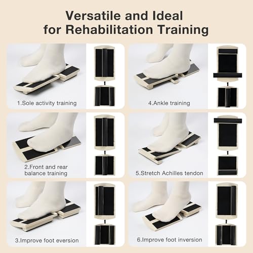 Ankle Balance Board Foot Strengthener Blackboard Trainer, Bamboo Axis Board Ankle Balance Boards for Physical Therapy, Posture Correction for Plantar Fasciitis Relief