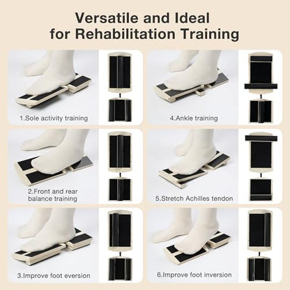 Ankle Balance Board Foot Strengthener Blackboard Trainer, Bamboo Axis Board Ankle Balance Boards for Physical Therapy, Posture Correction for Plantar Fasciitis Relief