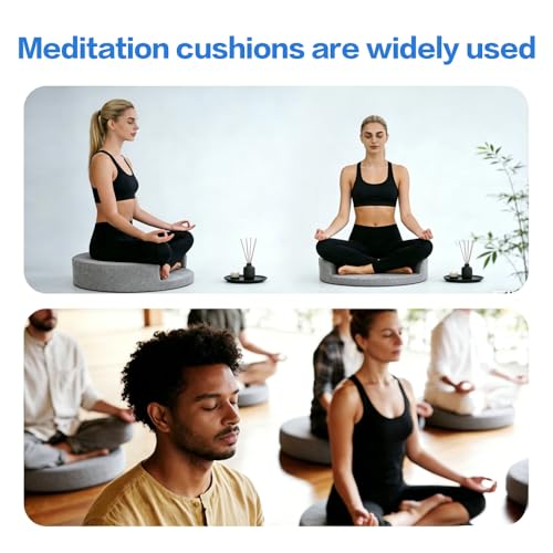 Meditation Cushion & Pillow Seat - No More Numb Legs Comfortable Memory Foam Sitting for Adult, idea for Reading, Yoga.