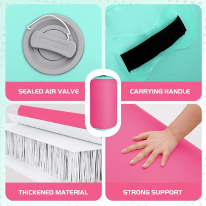 Inflatable Gymnastics Air Roller Barrel Pink 40 * 23.6inch - color: Pink, size: 40*23.6 Inch