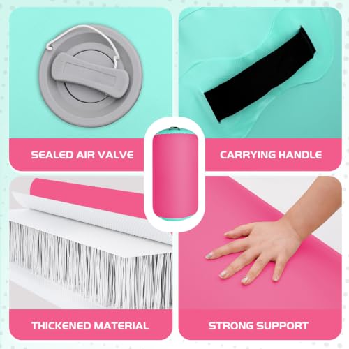 Inflatable Gymnastics Air Roller Barrel Pink 47 * 35inch - color: Pink, size: 47*35 Inch