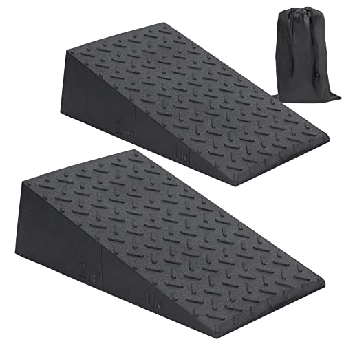 Squat Wedge for Easier Squats: 2-Pack Non-Slip Blocks with Guides