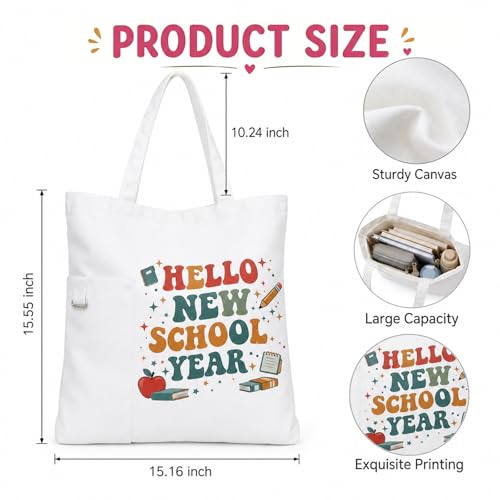 Teacher Tote Bags for Travel Shopping, Teacher Appreciation Gifts - color: Style-3