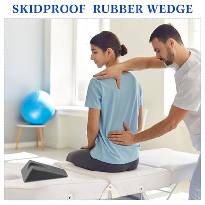 Suzile Mobilization Wedge 7.9 x 4.1 x 2 Inch Triangle Therapy Non Slip Silicone Wedge Pillow Sturdy Support for Relieve Spinal Pain Rehabilitation Tool(Gray) - color: Gray
