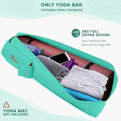 Gonex Yoga Mat Bag, Full-Zip Mat Carrier | 600D Oxford Fabric, Wet Pocket, Front Zip Pocket, Adjustable Strap, Fits Mats up to 26" - color: Green