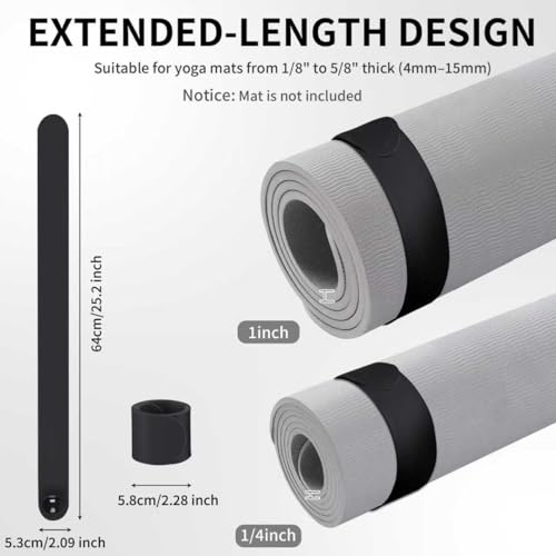 Yoga Mat Carrier Strap, Adjustable Thick Straps Sling for Carrying Large Mats, Stretching Band - color: 1pc Slap Band Black