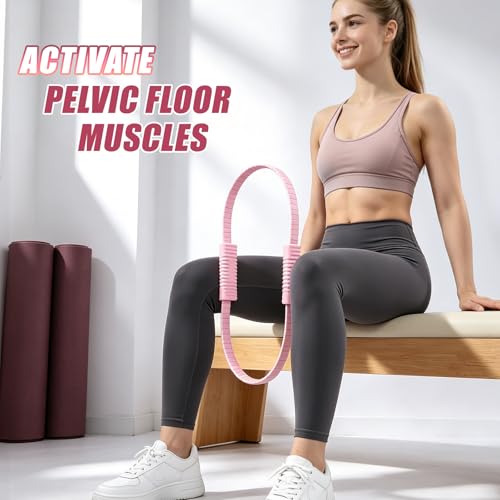 ALongSong Pilates Kit for Women, 13.7in Silicone Pilates Ring with 5 Resistance Bands, 1 Pilates Ball, 1 Pilates Block, 2 Core Sliders, Video Guide for Full Body Home Workouts