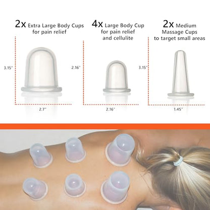 Acupressure Mat & Pillow Set + 8-Piece Silicone Cupping Set