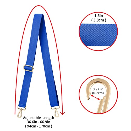 ZOOEASS Wide Shoulder Strap (Solid),Adjustable Replacement Belt Crossbody Canvas Bag Handbag - color: Azure