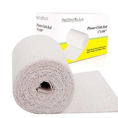 4'' x 180'' Plaster Cloth Gauze Bandages Rolls, 500gsm Plaster Strip | for Craft Projects, Mask Making, Belly Casts, Body Molds, Single roll - size: 4 Inch x 180 Inch