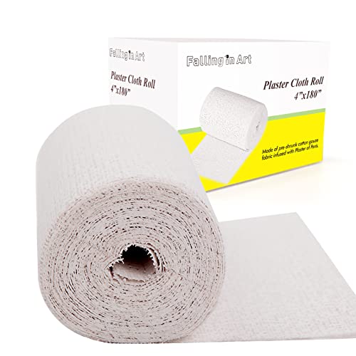 4'' x 180'' Plaster Cloth Gauze Bandages Rolls, 500gsm Plaster Strip | for Craft Projects, Mask Making, Belly Casts, Body Molds, Single roll - size: 4 Inch x 180 Inch