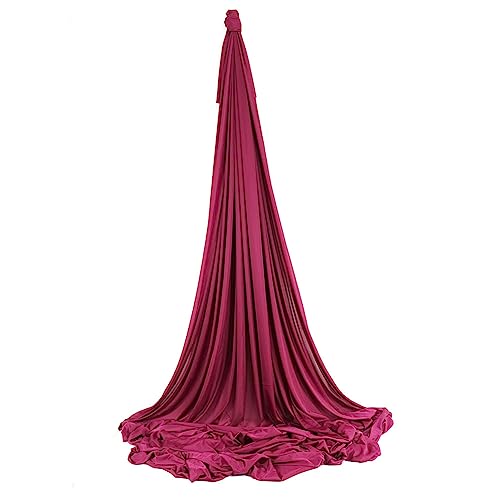 Deluxe Pilates & Yoga Flying Swing Aerial Hammock - Silk Fabric (5mx2.8m) - color: Wine