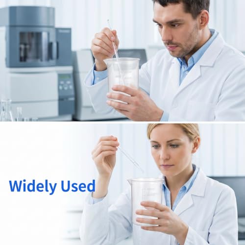 7 Pcs Plastic Graduated Beakers, 30/50/100/150/200/500ml Transparent | Plastic Measuring Cups for Kitchen Lab, Graduated Beaker for Epoxy and Resin, Mixing Cups for Crafts and Science, Clear