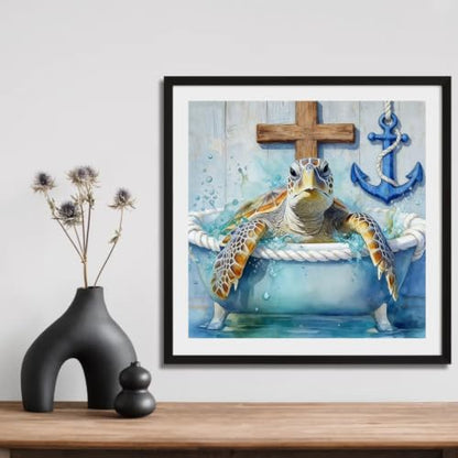 hill froeistung Turtle Diamond Art Painting Kits for Adults | Bathtub Diamond Art for Beginners, 5D DIY Full Drill Round Gem Art Craft Home Wall Decor Gift 12x12 inch,Animal