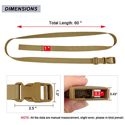 MAGARROW 24" 40" 60" 100" Strap Buckle Packing Straps Adjustable 1-Inch Belt - color: Tan (4-Pack), size: 1" Wide - 40" Long
