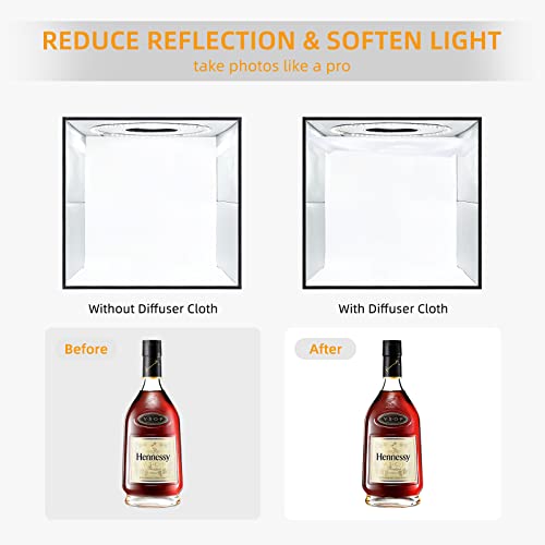Lightdow 12"x12"x12" Photo Studio Light Box Photography with Desktop Tripod & 120 LEDs (CRI>95), 6 Backdrops - Portable/Dimmable Folding Shooting Tents for Toys/Jewelry/Watches/Cosmetics - size: 12"x12"x12"