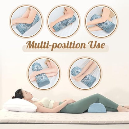Knee Pillow for Back Sleeping – Half Moon Bolster Pillow for Legs,Under Knee While Sleeping Support, Leg & Back Pain Relief (21.5x9x5 Inches),Machine Washable Cover - color: Bohemia