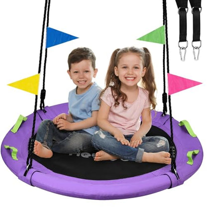 HeyZoo Tree Swing, Saucer Swing 40 Inch for Kids, Outdoor Swing, Purple - size: 40 Inch