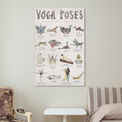 Yoga Poses Poster Teaching Poster for Girlsstyle 12x18inch(30x45cm) - size: 12x18inch(30x45cm)