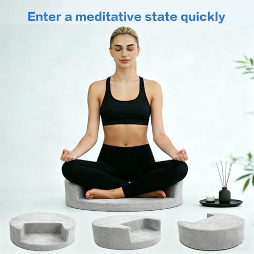 Meditation Cushion & Pillow Seat - No More Numb Legs Comfortable Memory Foam Sitting for Adult, idea for Reading, Yoga.