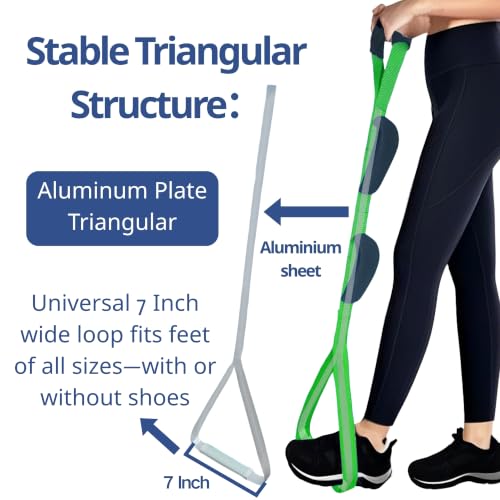 Leg Lifter for After Hip Replacement & Knee Surgery Recovery - Rigid Leg Lifter with Large Foot Loop, Elderly Mobility Aid, Post-Surgery Assist Device, After Surgery Must Haves. (Green) - color: Green
