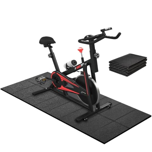 Treadmill Mat, 5'x2.5'/5.6'x2'/6.5'x3'/8'x3',6mm Thickness Exercise Equipment Mat for Carpet Hardwood Floors, Compatible with Walking Pad,Spin Bike,Elliptical Trainer,Rowing Machine - size: 63"L x 30"W x 0.24"Th