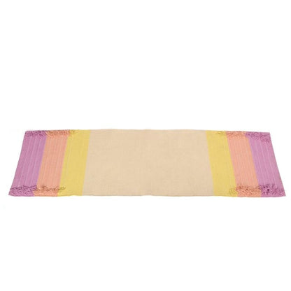 Jaipur art & Rugs Cotton Yoga Mat - Eco-Friendly Hand-Woven Rug - Non Slip & Thick (24”x72”x5mm) for Everyday Fitness at Home - Comfortable Extra-Long - color: Multi-8