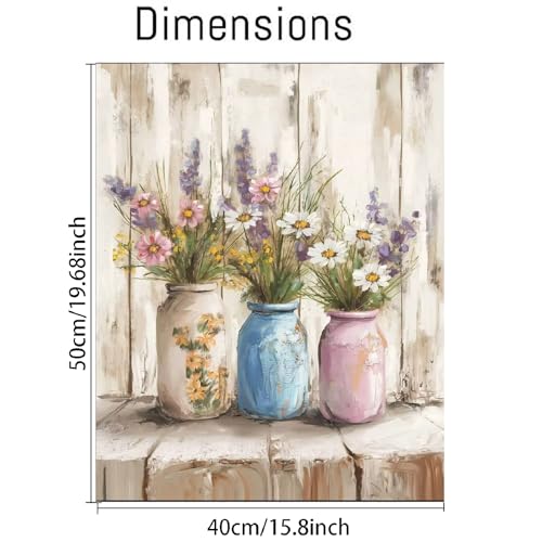 cupmod Rustic Flowers Paint by Numbers Kits for Adults - Flowers Paint by Number for Adults,Flower Adult Paint by Number Kits,DIY Oil Painting Kits for Gifts Home Decor 16x20in - color: MT22363