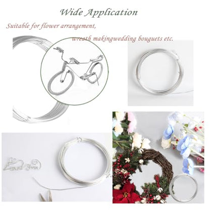 Aluminum Craft Wire, 1mm 18 Gauge, Silver, 32.8 Feet | Bendable Metal Wire for Jewelry Making, Sculpting, Floral Arranging, Wreath Making, DIY Craft, Christmas Ornaments - size: 1mm