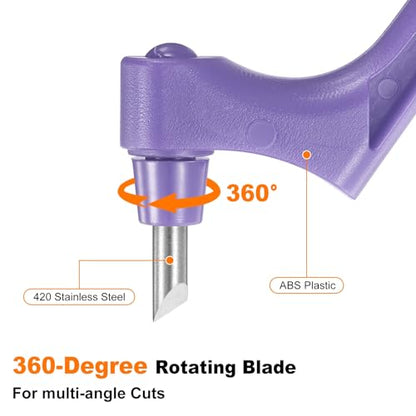 HARFINGTON Craft Cutting Tools 15/30/45 Degree Blades 360 Degree Rotating Blade Stainless Steel Cutter Pen Knife with Mat for DIY Crafts Stencils Scrapbooks, Purple - color: Purple