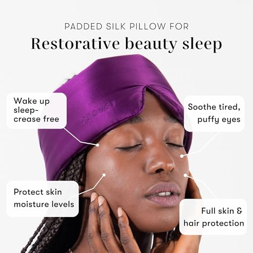 DROWSY Silk Sleep Mask - Face-Hugging, Padded Cocoon for Luxury Sleep in Total Darkness - 100% Pure Mulberry Silk (Purple Martini) - color: Purple Martini, size: 1 Count (Pack of 1)