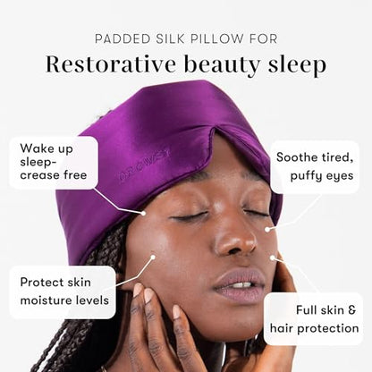 DROWSY Silk Sleep Mask - Face-Hugging, Padded Cocoon for Luxury Sleep in Total Darkness - 100% Pure Mulberry Silk (Purple Martini) - color: Purple Martini, size: 1 Count (Pack of 1)