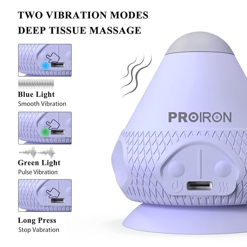 PROIRON Mountable Massage Ball with Suction Cup Pinpoint Deep Tissue Muscle Knot & Sore Relief, Vibration & Heating Trigger Point Massage Tool for Back Neck, Self-Massage Tool - color: Purple