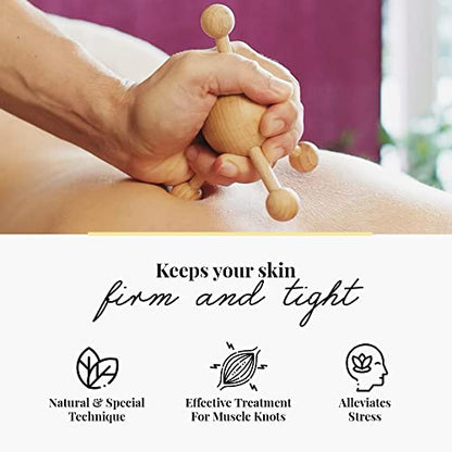 tuuli Accessories – Trigger Point Massage Tool, Multi-Functional Wooden Handheld Massager for Back, Neck, Shoulder and More, Helps Ease Muscle Tension and Support Skin Health
