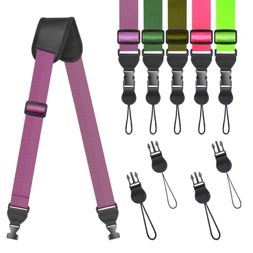 FIEIL Universal Shoulder Strap, Sandwich Mesh Padded Neck Lanyard, Replacement Comfortable Bag Strap for Camera, Cellphone Tablet,iPad, Laptop, Luggage Bag, Binocular(Dark Purple) - color: Dark Purple