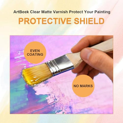 ArtBeek Matt Permanent Acrylic Varnish Matte Finish 20 ml. (0.6 fl.oz.) Scratch Resistant & Non-Yellowing