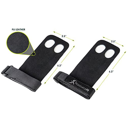 ProsourceFit Gymnastics Hand Grips PU Leather Pair for Pull-Ups, Weight Lifting and Kettlebell Exercises - size: 스몰/미디엄