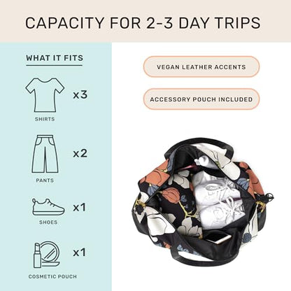 Jadyn Luna Women's Weekender Bag and Travel Duffel, Large 37 Liter Capacity - color: Magnolia, size: Large