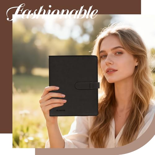 Plinyvel Black Leather Sketchbook Cover 5.5x8.5, Travel Drawing Portfolio | Portable sketch kit organizer, pencil holder, Fits 5.5x8.5 Sketch Book, Spiral Pad, Compact artist storage case - color: Black, size: Small-5.5x8.5